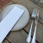Plate, silverware and custom napkin